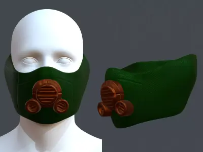 Gas mask respirator scifi futuristic Low-poly 3D model Low-poly 3D model