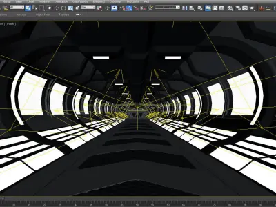 SCI FI INTERIOR SCENE SPACE SHIP Low-poly 3D model