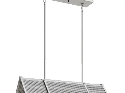 Dumaine 4 Light Kitchen Island Linear Pendant 3D model