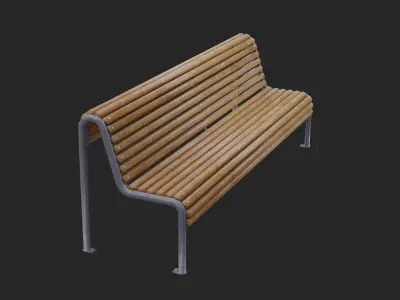 Ciutat Barcelona Bench Low-poly Low-poly 3D model