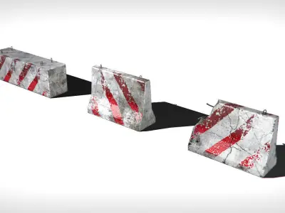 Road Blocks Low-poly 3D model