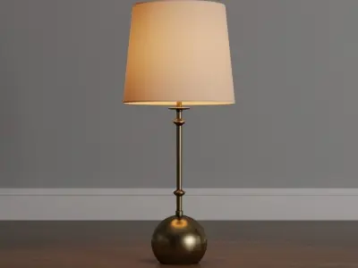 Antique Brass Table badside lamp Low-poly 3D model