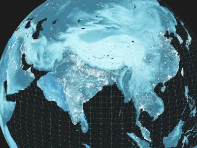 Earth hologram scifi planet Low-poly 3D model