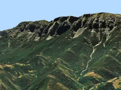 Mountains Range Valley - The Pyrenees 3D model