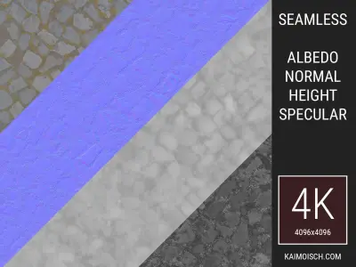 3D Scanned Seamless Cobblestone Pavement Texture