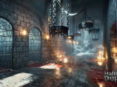 Modular Gothic Dungeon Low-poly 3D model