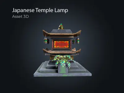 Japanese Temple Lamp V1 Low-poly 3D model