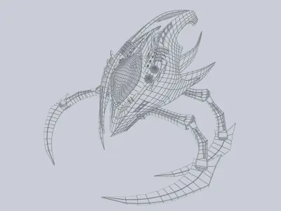 Evil mech Low-poly 3D model