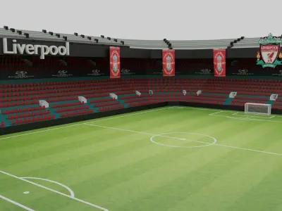 Liverpool Football Stadium Low-poly 3D model