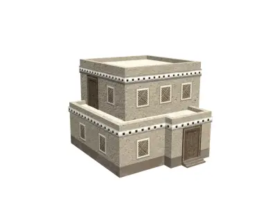 Middle Eastern Style Building - PBR Game Ready  Low-poly 3D model