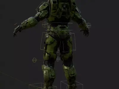 Master Chief 3D Model Halo Infinite Rigged PBR Blender FBX OBJ Low-poly 3D model