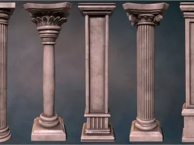 Columns Maker 130 OBJs and 131 IMM ZBrush brushes 3D model