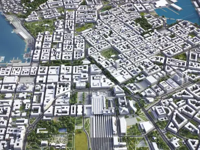 Helsinki Low-poly 3D model