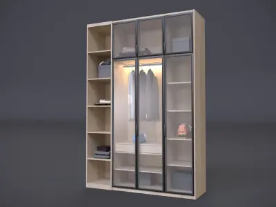 Wardrobe Cinema 4D and Corona Renderer 3D model