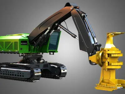 959MH Tracked Feller Buncher 3D model