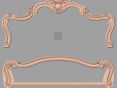 Door design 3D relief model STL format file for CNC carving E655 3D model