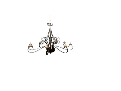 Chandelier made of metal and glass 3D model