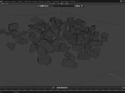 Rocks Patch and Individual rocks  82 objects FBX UNREAL BLEND Low-poly 3D model