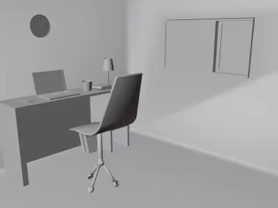 3D workplace Free 3D model