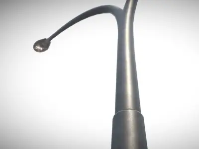 Sci-Fi Street Light 14 version 16 10m with pole 4 Low-poly 3D model
