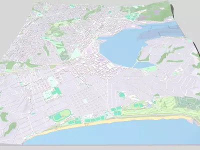 Cityscape Dunedin South Island of New Zealand 3D model