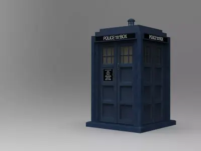 TARDIS TIME MACHINE BLUE BOX 3D print model