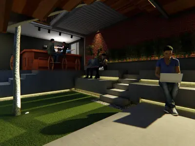 CONTAINER COFFEE SHOP ARCHITECTURAL DESIGN  3D model