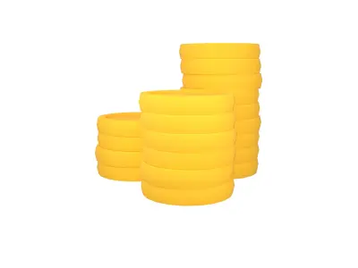 Pile of gold Coins v2 001 Low-poly 3D model