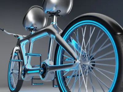 Sci-Fi Tandem Bicycle 3D model