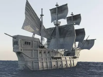 Merchant Ship Tabletop Terrain 28 mm 3D print model