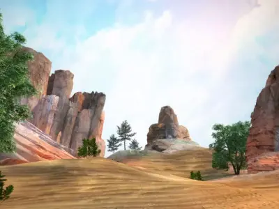 Sand Grass Dune desert landscape sahara area terrain mountain 3D model