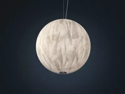 Moon pendant light with oval shape 3D model
