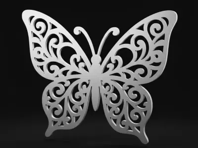 Pendant Butterfly Charm Butterfly Pendant Gold Silver 3D print model