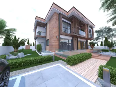 VILLA ATILGAN TEPEOREN GARDEN Low-poly 3D model