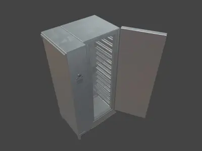 Refrigerator metal cabinet with door Low-poly 3D model