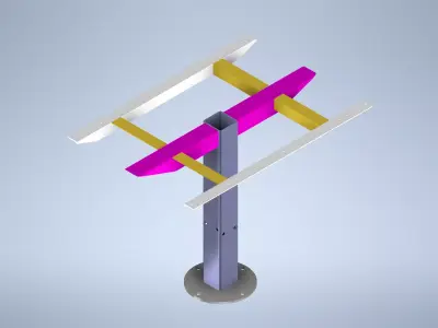 Steel frame of the table 3D model