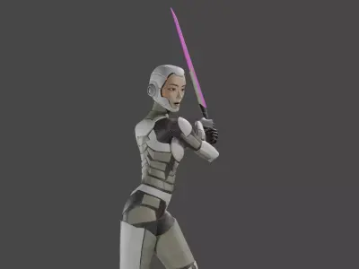 Female Warrior 3D model purchase