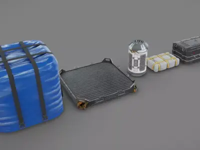 SciFi Containers Low-poly 3D model purchase