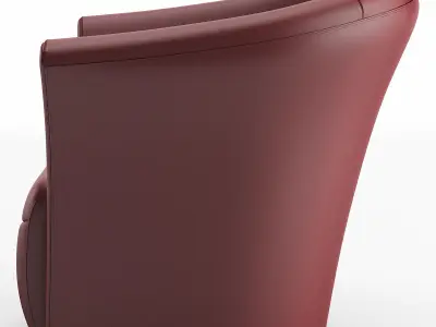 Rocket Rivera Red and blue Swivel Accent Chair Low-poly 3D model