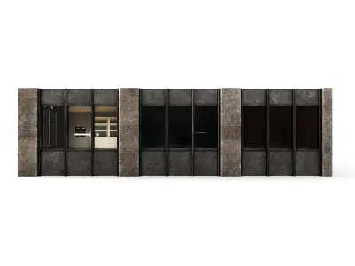 Tenement Building Upper Floor Low-poly 3D model