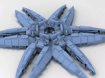 Star Flower Ship design 2 3D model
