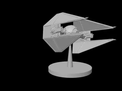 Star Wars Tie Interceptor with base 3D print model