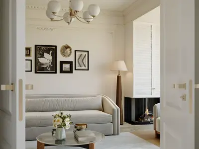 French-style living room 3D model