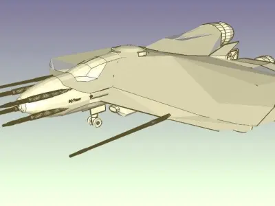 SQ Tamer - Multirole space corvette Conqueror class - parked 3D print model