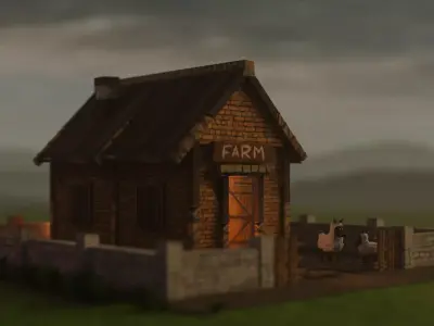 Farm House Low-poly 3D model