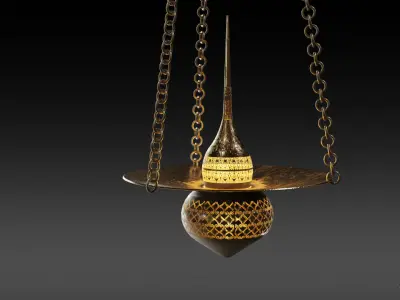 Egyptian Incense Burner Pendant 3D model