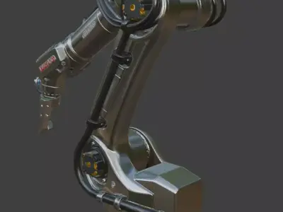Industrial Robotic Arm PBR 3D Model High Detail 3D model