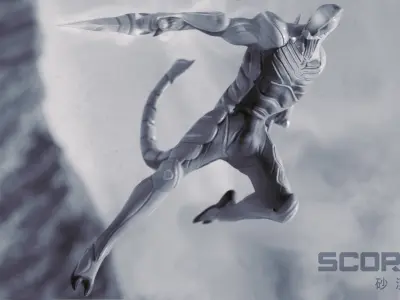 Low Poly - Cyborg Zodiac Theme - Scorpio Low-poly 3D model