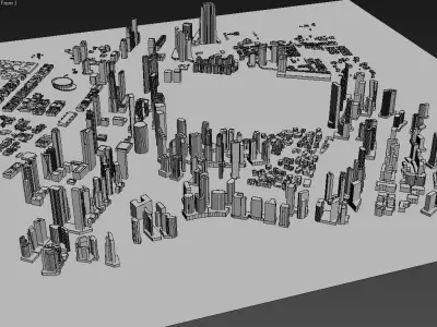 Dubai city Low-poly 3D model