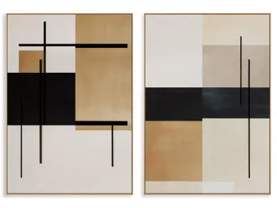 Abstract Painting Frame set 3D model 634